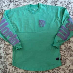 ✨Disney Spirit Jersey✨beautiful teal/green color with bold purple glitter💜